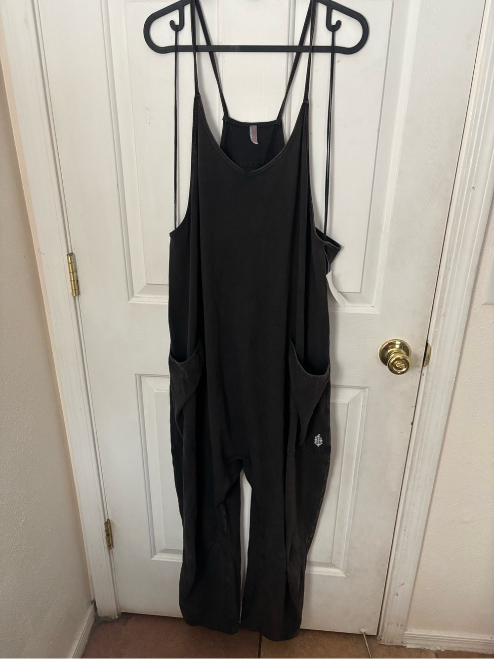 FP Movement by Free People Black Relaxed Strap Jumpsuit with Side Pockets NWOT